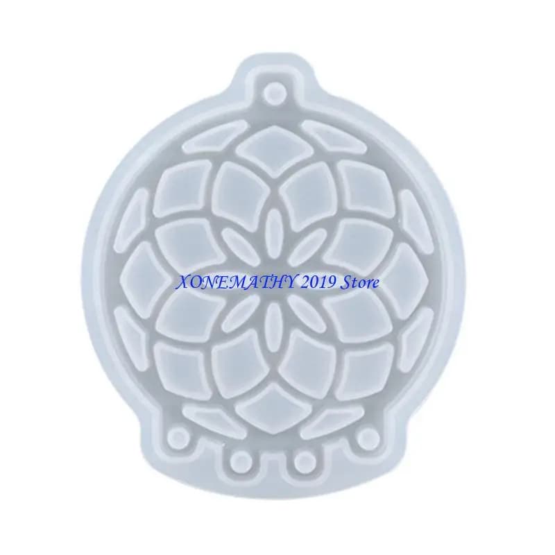 F42F Silicone Keychain Mould Dreamcatcher Mould/Pendant Mold/Epoxy Casting Earring Mold Suitable for DIY Jewelry