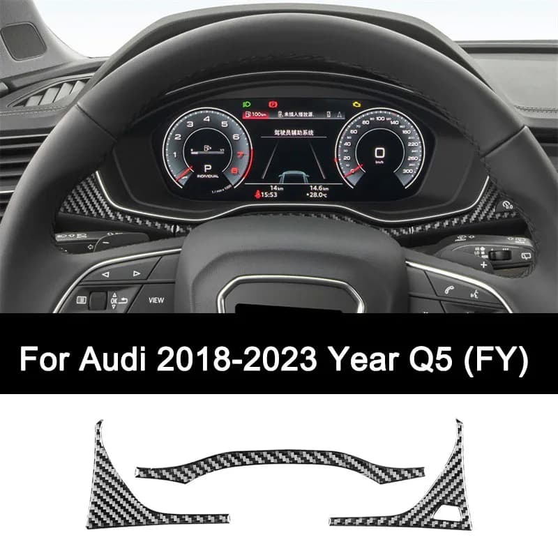 Per Audi Q5 (FY) 2018 2019 2020 2021 2022 2023 REALE In Fibra di Carbonio Pannello Strumento di Guida Principale Adesivo Interni Accessori Auto