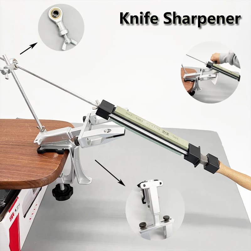 Affilacoltelli Professionale ad Angolo Fisso, Strumento di Affilatura Rapida con Diamante per Coltelli da Cucina