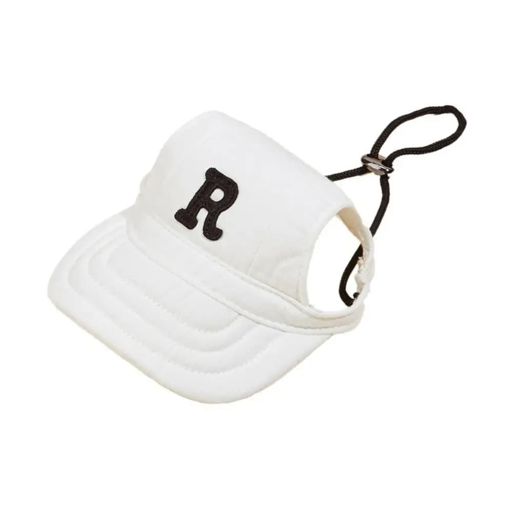 Fashion Embroidered Dog Sport Letter Cap Adjustable Breathable Dog Sun Hat with Ear Holes Puppy Sunscreen Hat Outdoor