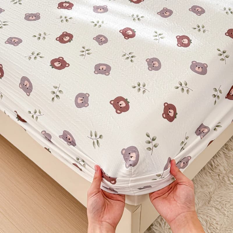 Cartoon Style Bed Cover Breathable Bedsheet for Home Elastic Fitted Sheet Soft Bed Linen drap de lit (Pillowcase Need Order)