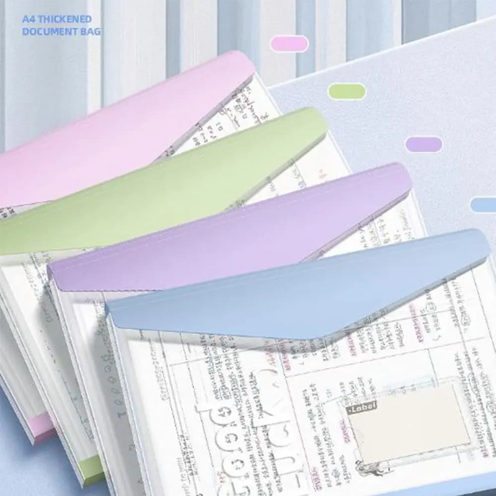 4 nuove cartelle trasparenti A4, impermeabili, portatili, per conservare documenti per esami, tasche espandibili per raccoglitori, per il ritorno a scuola