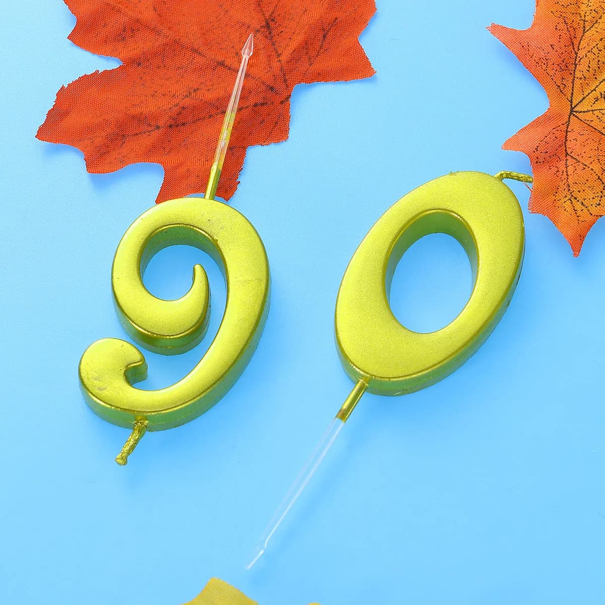 2 Candeline Numeriche Dorate per Feste di Compleanno, Topper per Torta in Paraffina per Compleanno, Matrimonio, Anniversario, Numero 60