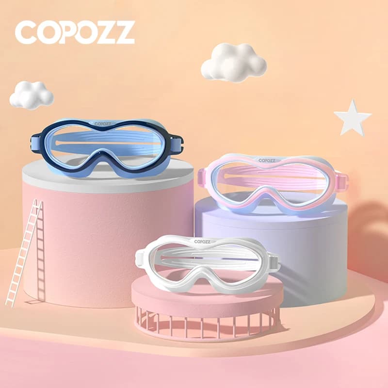 Kids swimming goggles with professional frame swim glasses anti-fog HD galvanic view glasses for underwater water sports