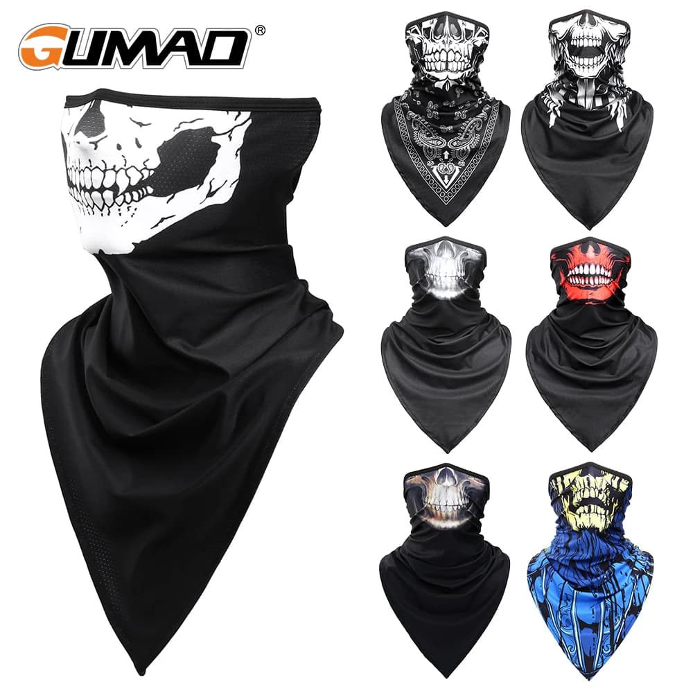 Skull Half Mask Scarf Sports Tube Hiking Cycling Drying Bandana Fast Hunting Running Biycycle Ghetta for Men's Hill Summer