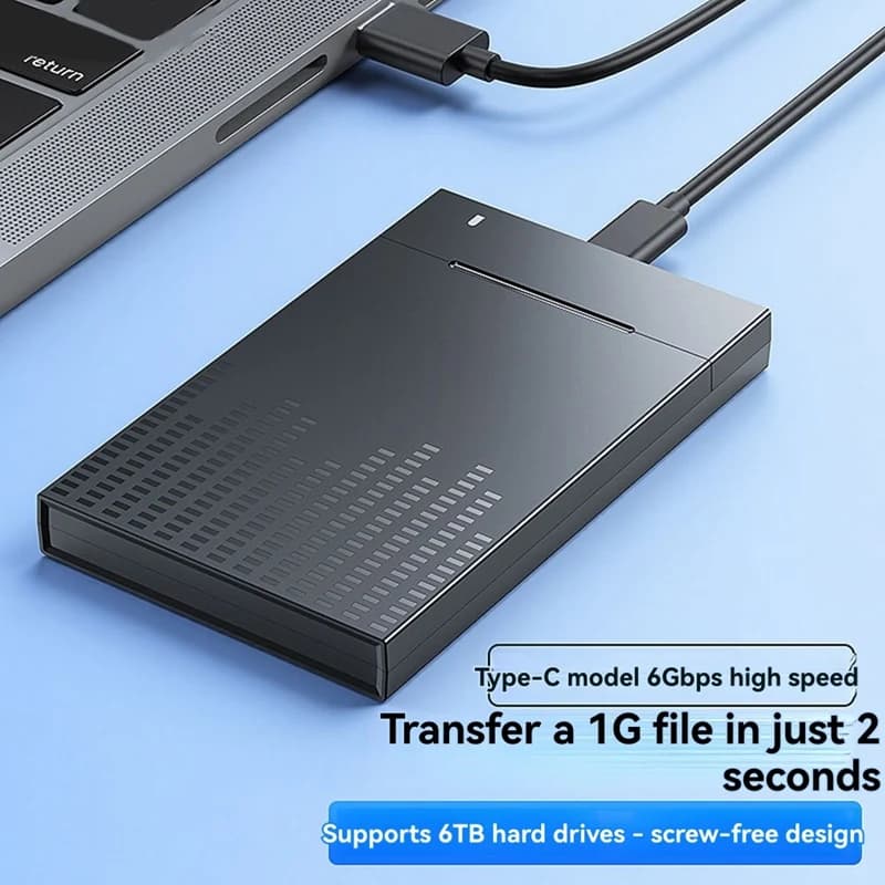 Custodia HDD da 2,5 pollici per adattatore TypeC3.1 Custodia per disco rigido esterno per disco SSD da 2,5 pollici Custodia HDD da 6 Gbps/S da 6 TB