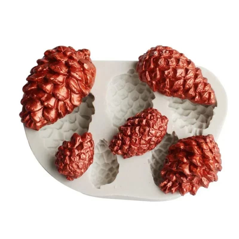 3D natale pigna stampo in Silicone cucina resina strumenti di cottura Dessert cioccolato pizzo decorazione torta fai da te pasticceria caramelle stampo