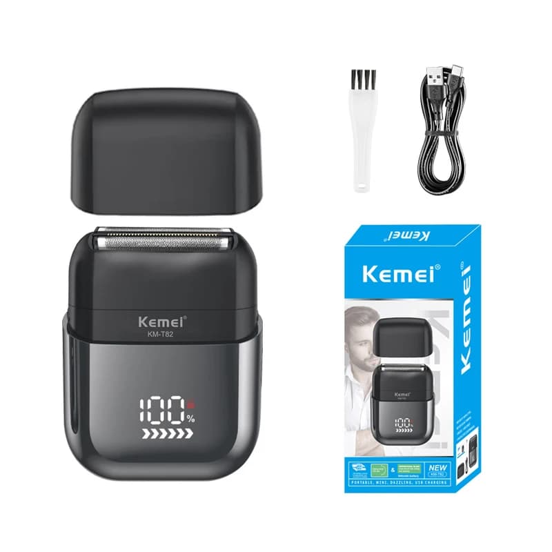 Kemei KMT82 Electric Razor for Men Electric Razor Rechargeable Floating Barba Razor Haircut Cutting Machine for Bearing