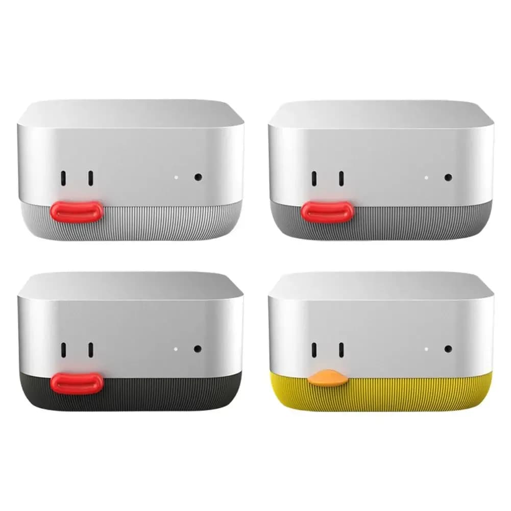 Base di supporto con pulsante di accensione a forma di simpatico anatra per Apple Mac Mini M4, base di raffreddamento frontale creativa con stampa 3D.