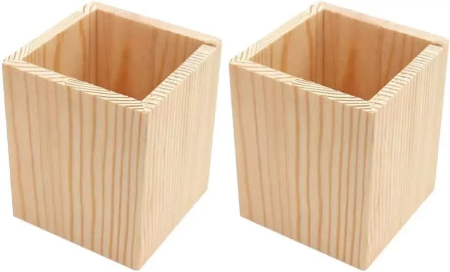 2 pezzi portapenne in legno elegante portapenne da scrivania organizer fai da te robusto supporto per cosmetici, spazzolini da denti, utensili da cucina e