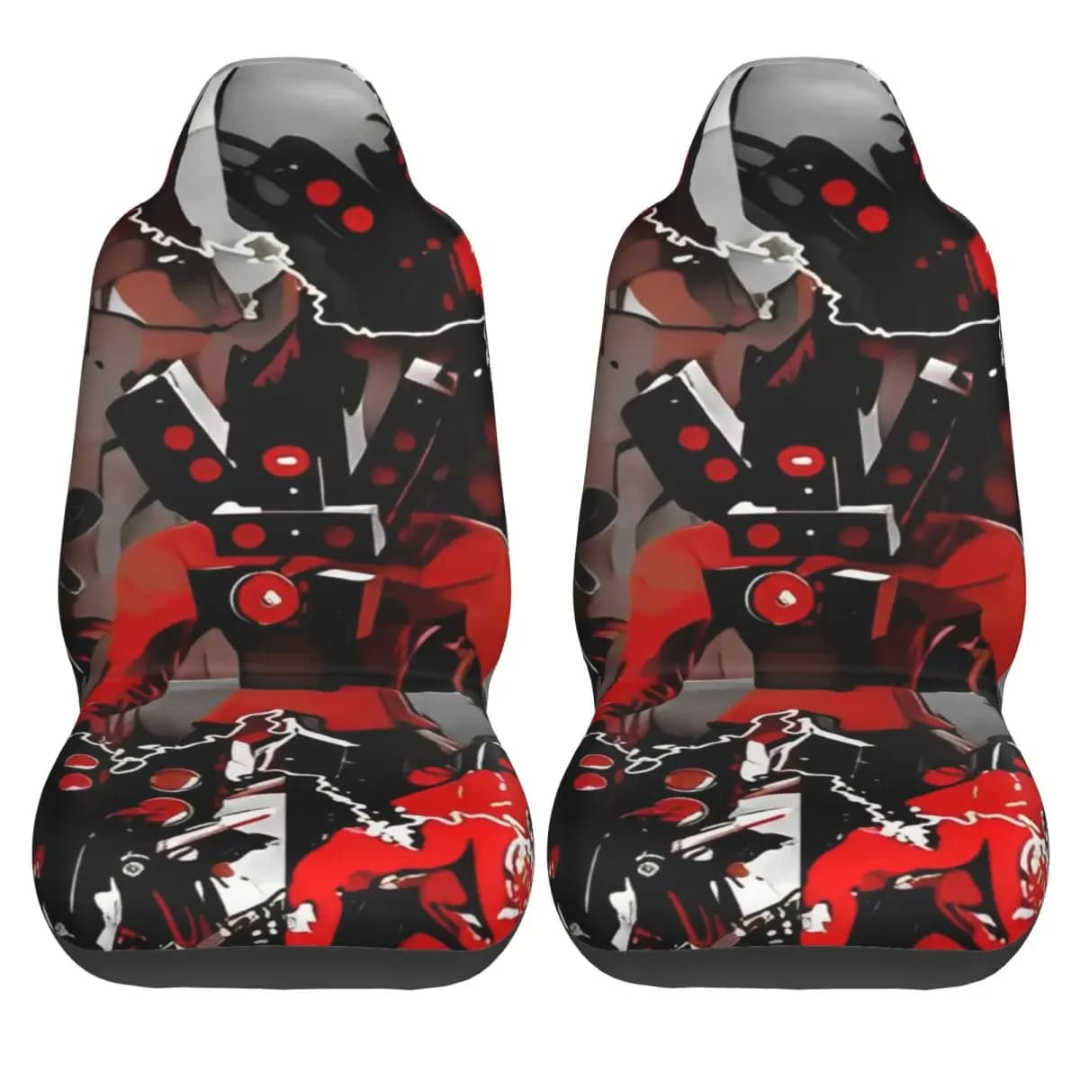Skibidi Toilet Speakerman Car Seat Covers Extensible Car Seat Covers in two pieces Universal polyester interior covers