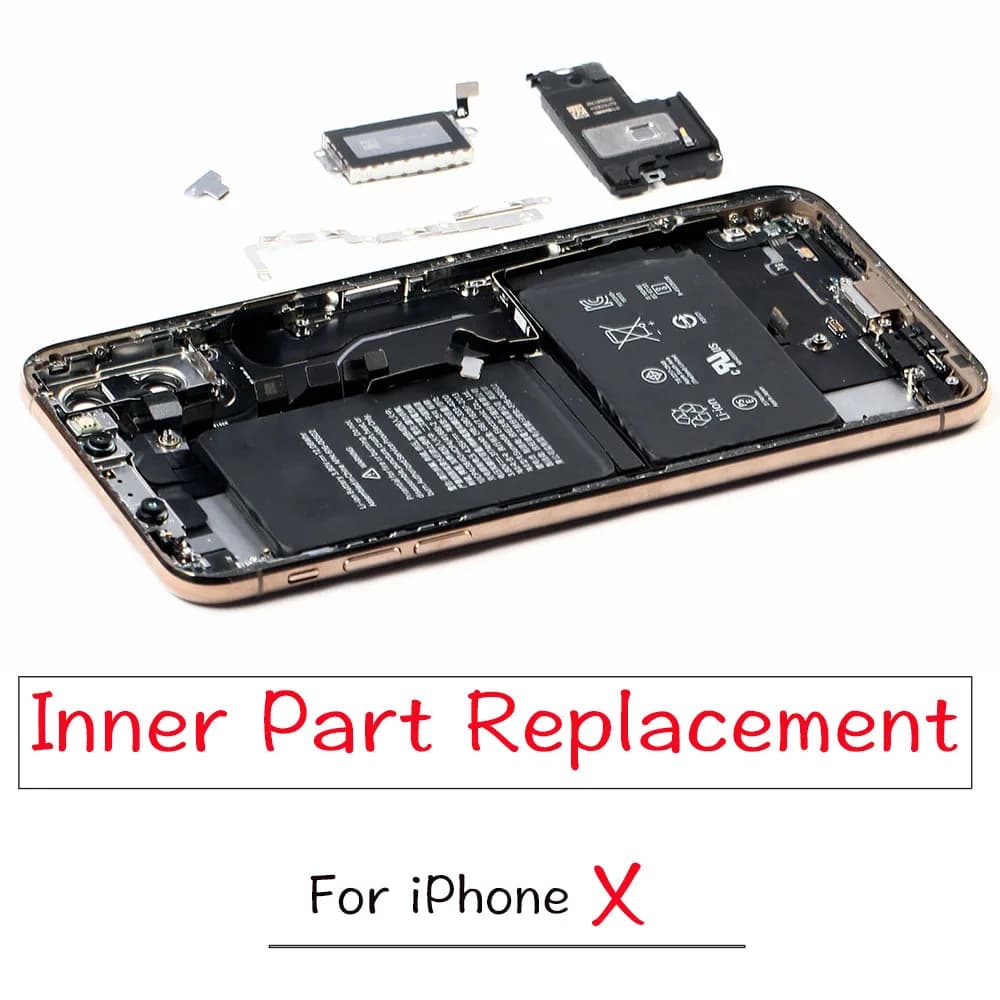 Ricambi Interni Completi per iPhone X: Pulsanti Power e Volume, Altoparlante, Cavo Flex di Ricarica, Staffa Metallica, Viti, WiFi