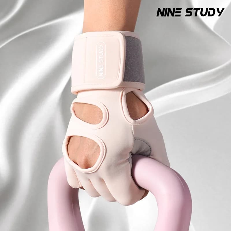 Summer Women Weightlifting Wrist Wraps Gym Wrist Support Shock-Absorbent Fitness Dumbbell Half Finger Sports Gloves
