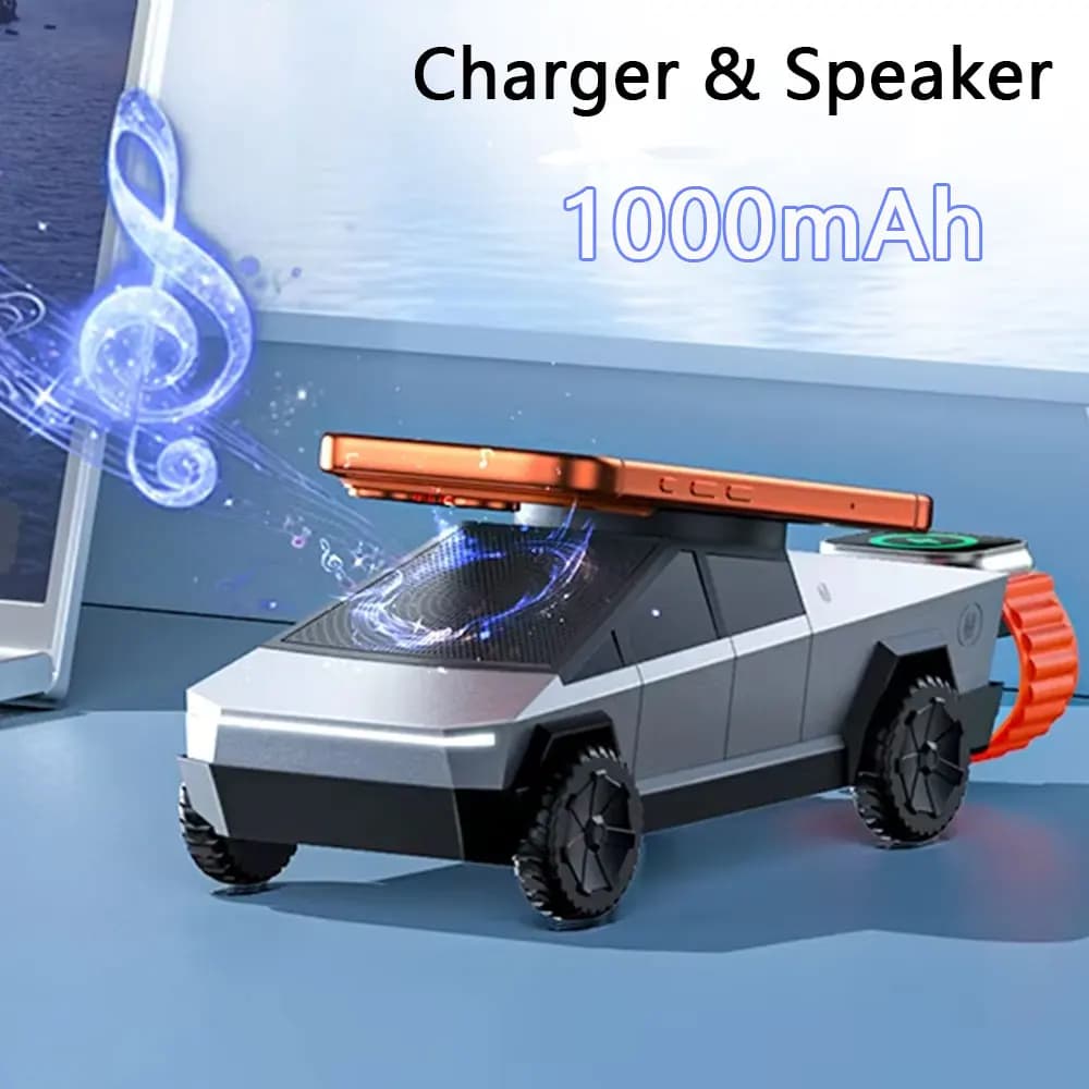 3 in 1 Bluetooth Speaker qi2.2 25W Magnetic Wireless Charger For iPhone 17~12 Samsung S25 S24 Apple&Galaxy Watch Fast Charging