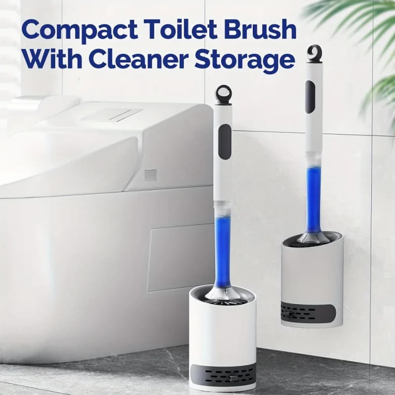 Scopino WC ricaricabile con detersivo Silicone ricaricabile Spazzola Con Montaggio A Parete Spazzola per attrezzi per la pulizia degli angoli del bagno