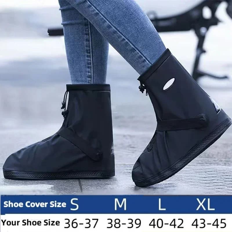 Stivali riutilizzabili antiscivolo antipioggia Scarpe Copri pantaloni Protezione gambe Moto Ciclismo Escursionismo Copri scarponi da neve antipioggia impermeabile