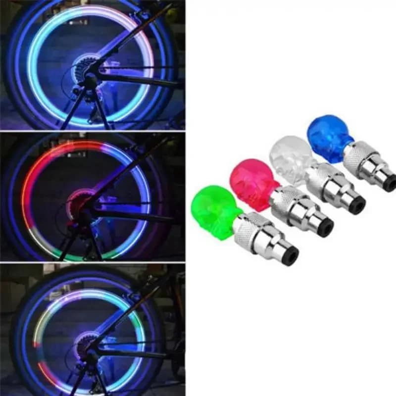 Luce per ugello per bicicletta Neon Pneumatico Ugello per gas Nucleo valvola Glow Stick Luci a LED Luce per ruota per bicicletta per esterni Accessori per bici