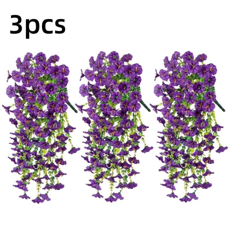 3/1 pz Artificiale Morning Glory & Eucalipto Non Sbiadito Rattan Appeso Decorazione Della Porta Della Parete Falso 75 cm Pianta Garden Party Decor