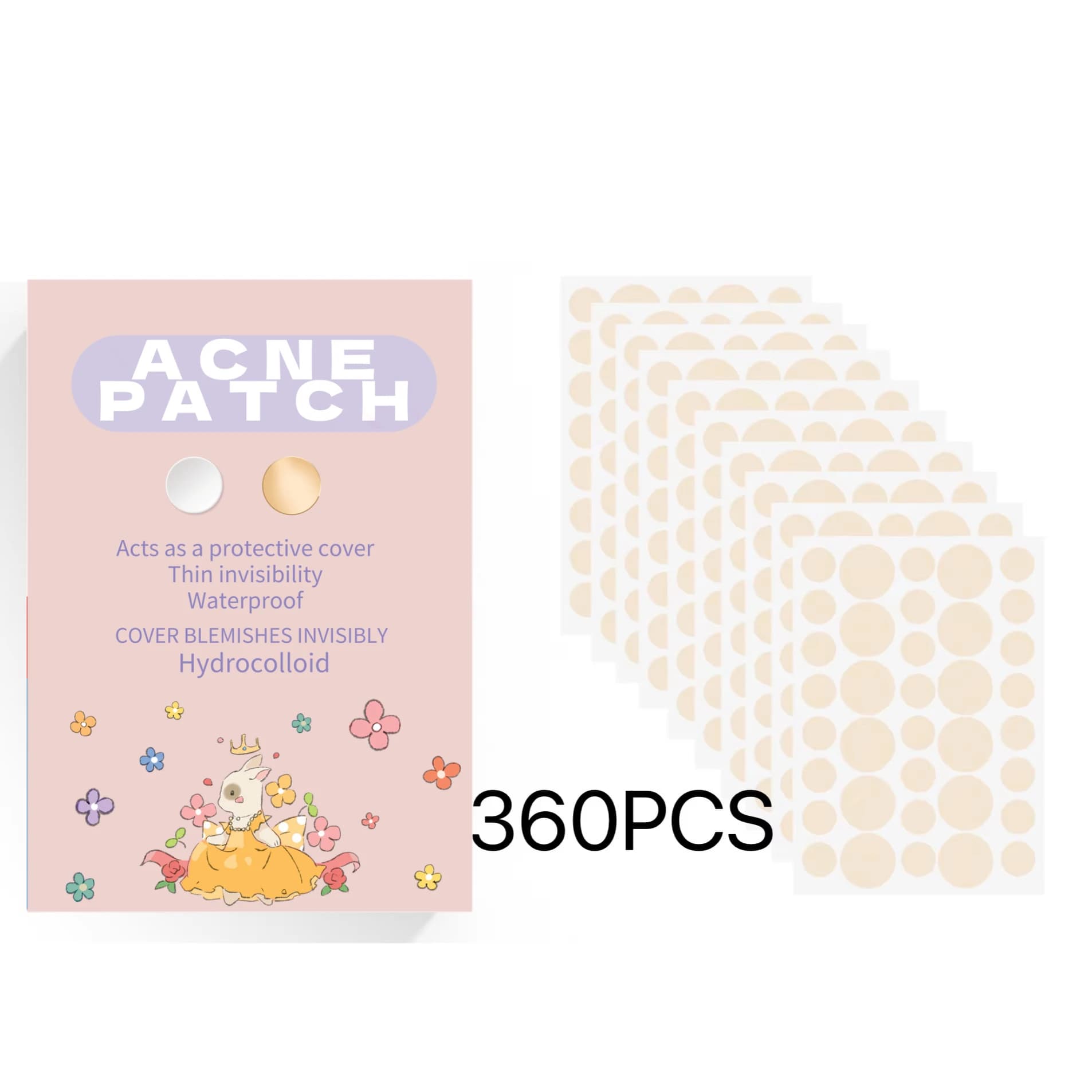 Acne Patch 360PCS khaki Circle , Fits The Skin, Covers Acne,Can be used day and night to apply concealer