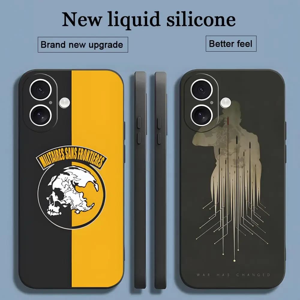 Classic Metal Gear Game Phone Case For iPhone 17 16 15 14 13 12 11 X XR XS 8 Plus Mini Pro Max Soft black Shockproof Cover