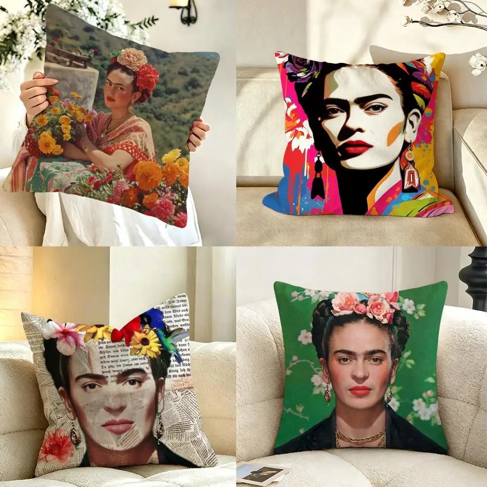 Artist F-Frida K-Kahlo Cushion Cover Pillow Case Anti-dustmite Pillowcase Silky Short Plush Sofa Cushion Cover hot