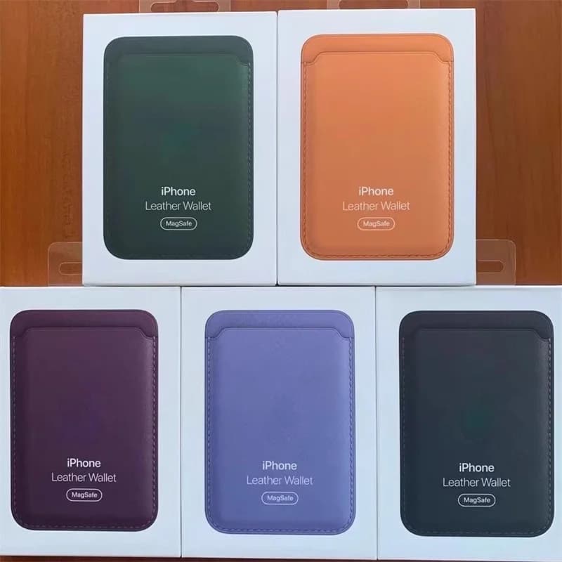 Original Magsafe Magnetic Card Holder for iPhone 13 17 16 15 12 14 Pro Max Samsung Leather Bag with Box Cover