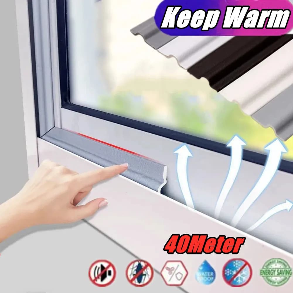 40M-4M Isolamento Acustico Schiuma Finestra Guarnizione Meteo Striscia per Porte Scorrevoli Finestre Antivento Insonorizzato Guarnizione in Cotone Gap Filler