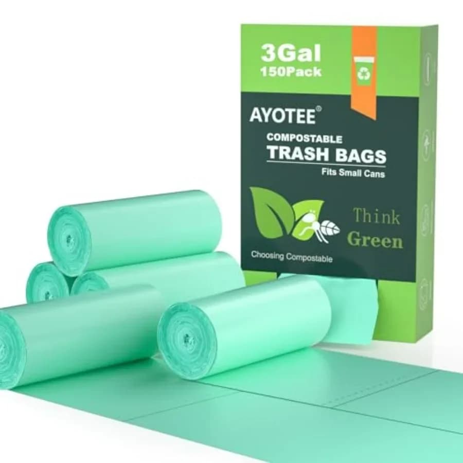 Sacchetti per compost piccoli da 3 galloni 150 confezioni Sacchetti per la spazzatura compostabili da 3 galloni per contenitori da appoggio Sacchetti per rifiuti da cucina biodegradabili Suita