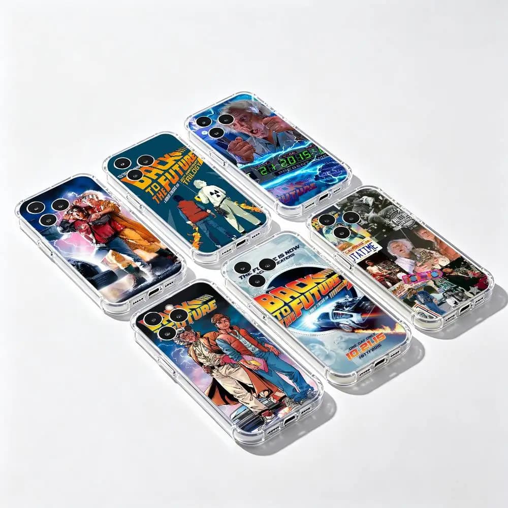 Back To The Future Phone Case Transparent IMD For IPhone 17 16 15 14 13 12 11 PRO MAX PLUS Mini Soft Cover