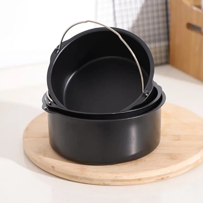 Round cake non-stick baking sheet mold, air frying mold, basket with handles, oven tools, kitchen, pizza oven, pans