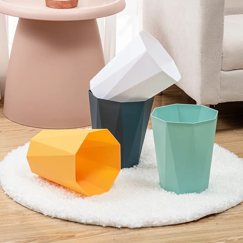 1pc semplice cestino della spazzatura in plastica cestino di carta per camera da letto soggiorno bagno contenitore per la gestione dei rifiuti