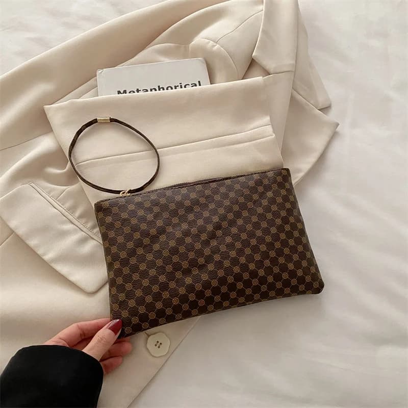 Borsa a Mano da Uomo in PU, Portafoglio Grande da Lavoro, Borsa da Polso, Portamonete Grande, Borsa Portaoggetti