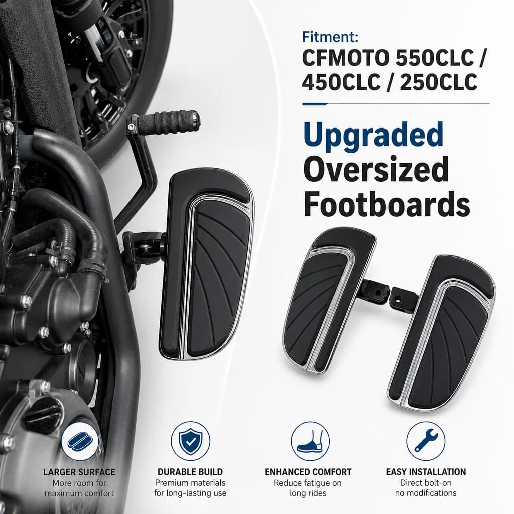 Suitable for CFMOTO 550clc 450clc 250clc motorcycles, with enlarged and widened pedals, retro anti slip front pedal accessories