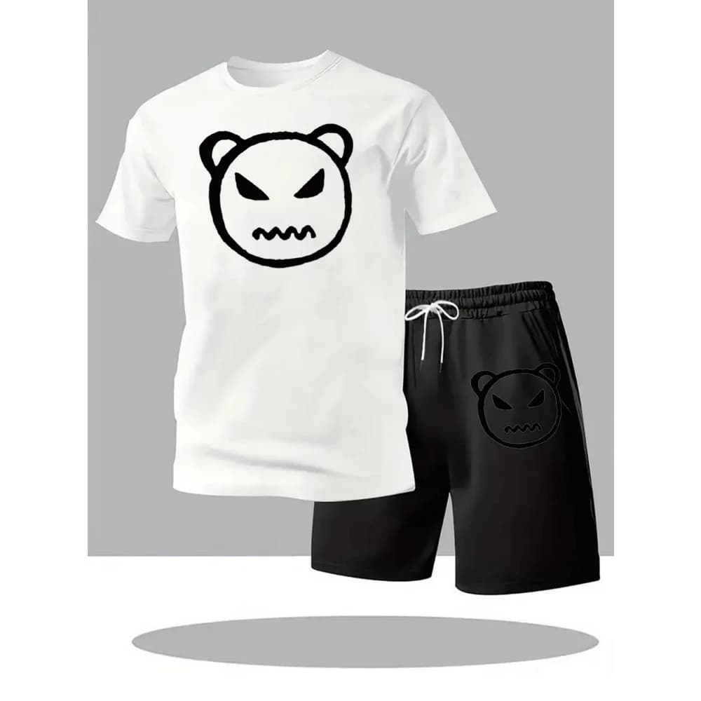 Nuovo Set Sportivo Estivo da Uomo 2026 di Tendenza per Business, Casual, Fitness, Jogging, Basket - T-shirt a Maniche Corte + Pantaloncini (2 Pezzi)