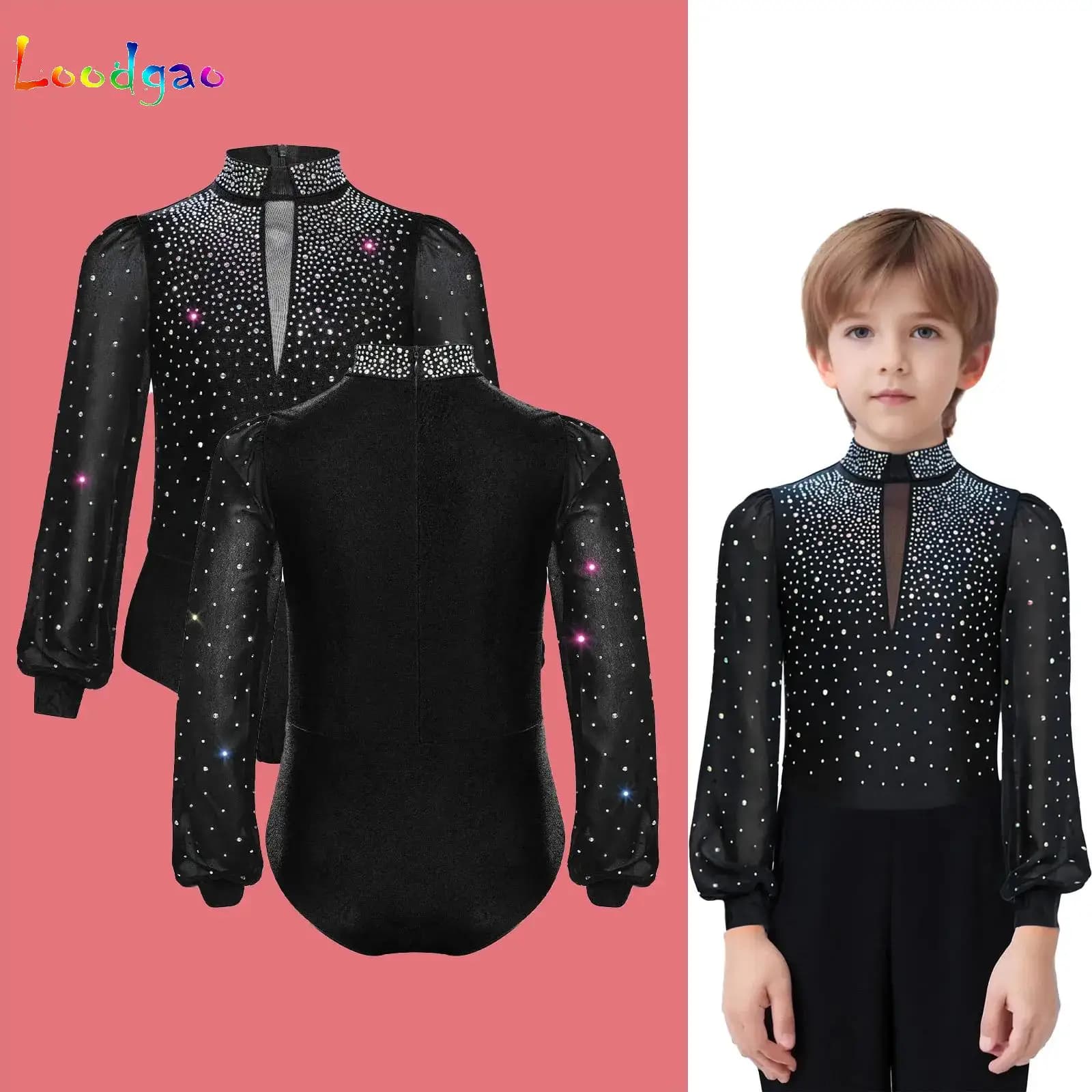 Bambini Ragazzi Body da ballo latino Professionale moderno Sala da ballo Salsa Tango Rumba Samba Performance Tuta Tuta Dancewear