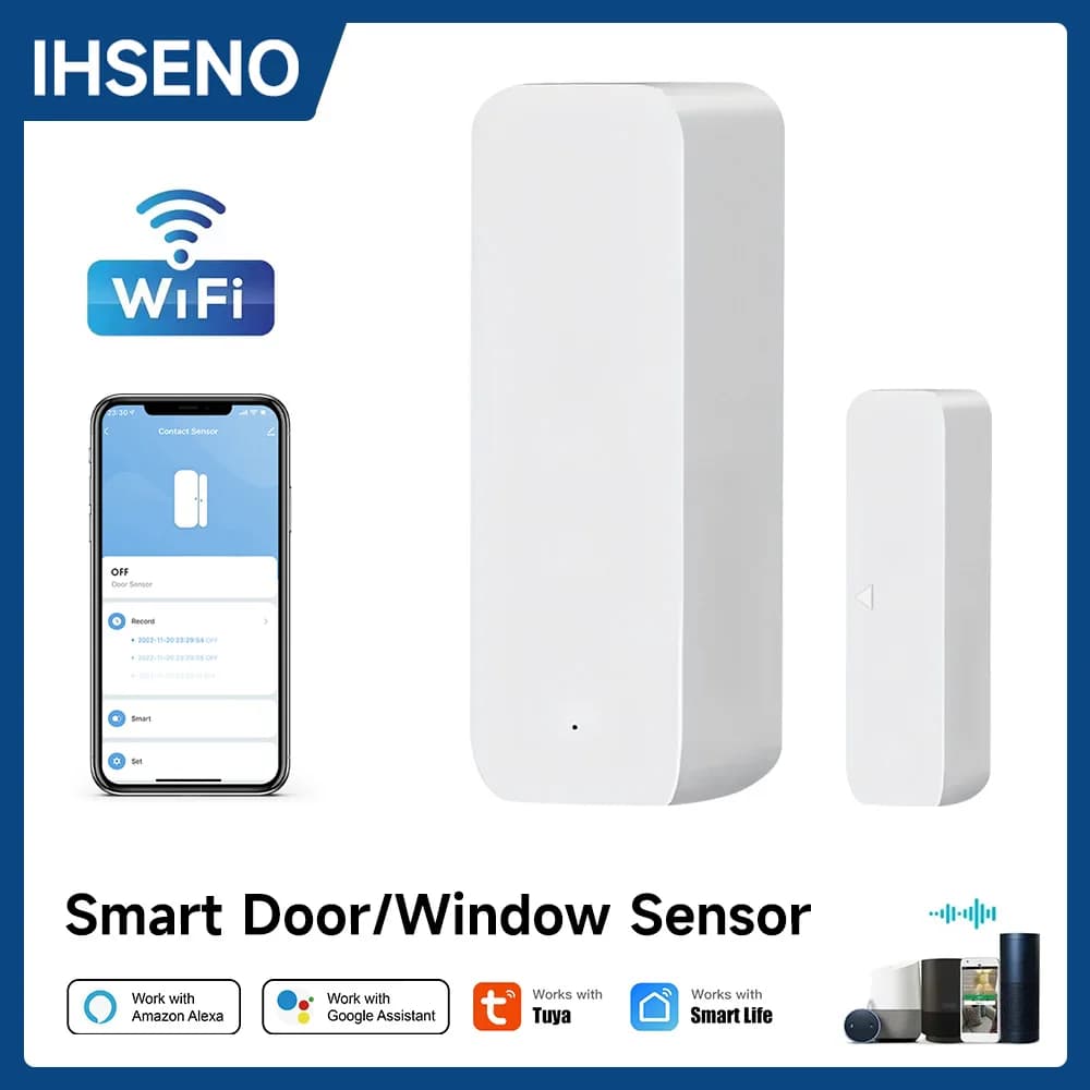 Sensore finestra Tuya WiFi Smart Home Sensore porta Tuya Protezione di sicurezza WiFi Monitor remoto Allarme rilevatore porta di controllo APP