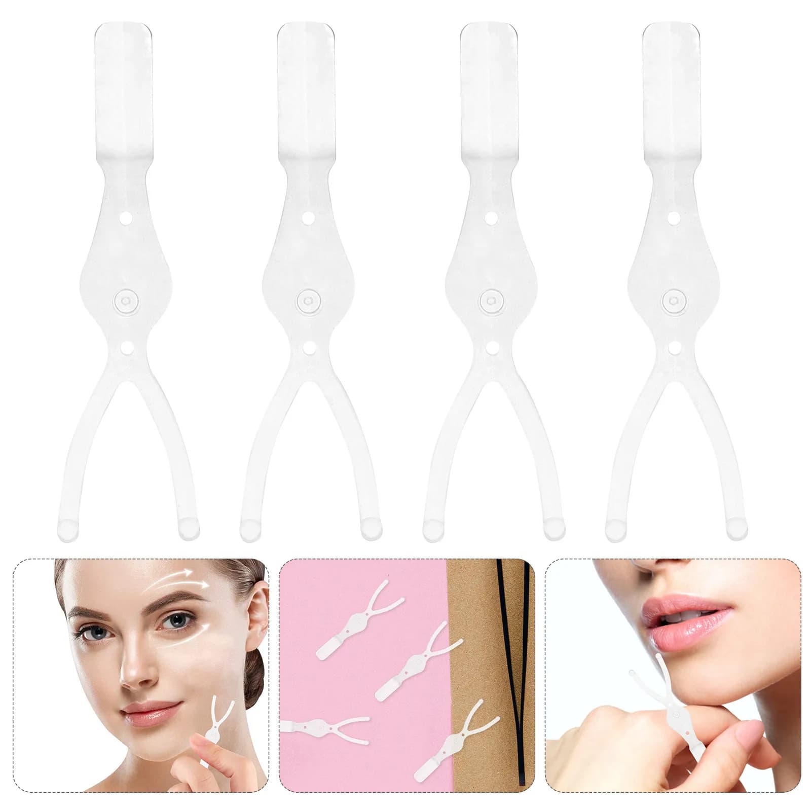 50Pcs Double Eyelid Tape Y Stick Applicator Tool Set Precise Eyelid Lift Hooded Eye Makeup Nonstick Eyelash Shield Mascara Guard