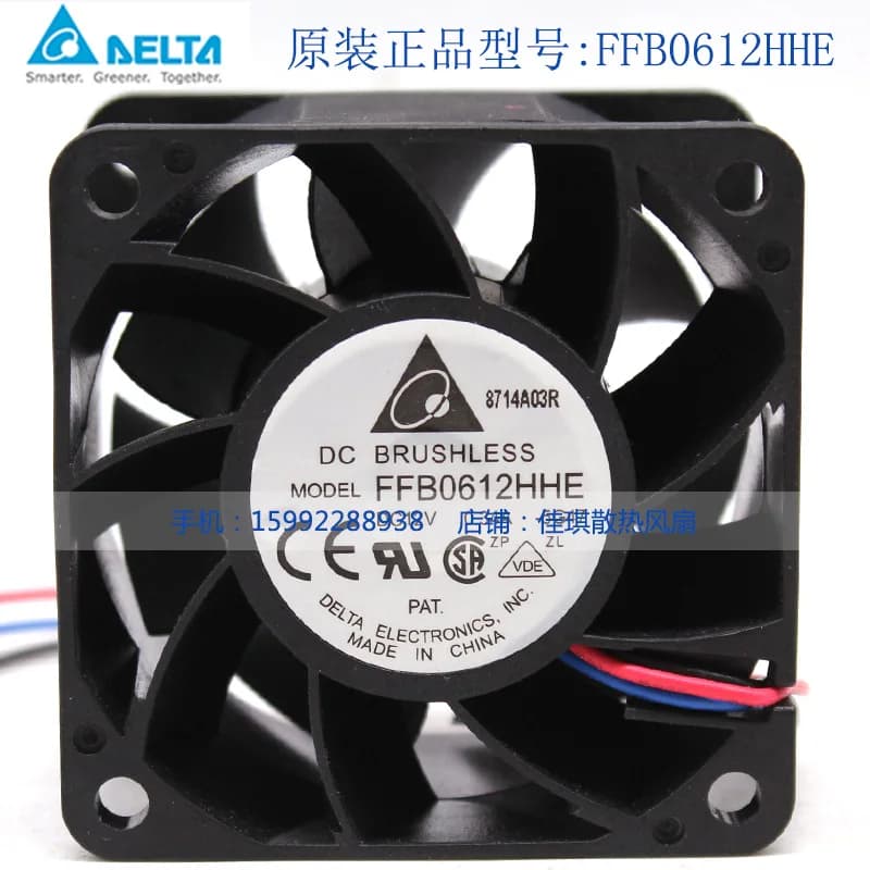 Ventola di raffreddamento con doppio cuscinetto a sfera per Delta 6038 6CM FFB0612HHE 12V 0,34A