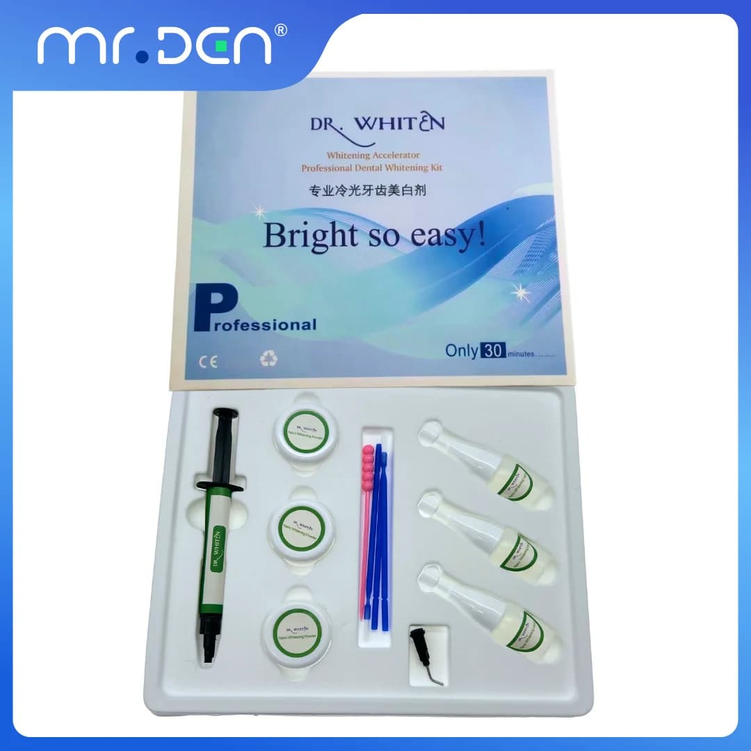 Dr. Whiten Confezione da 3 kit per sbiancamento dei denti Macchina professionale per luce fredda in gel da 35% HP con protezione per le gengive ad azione rapida