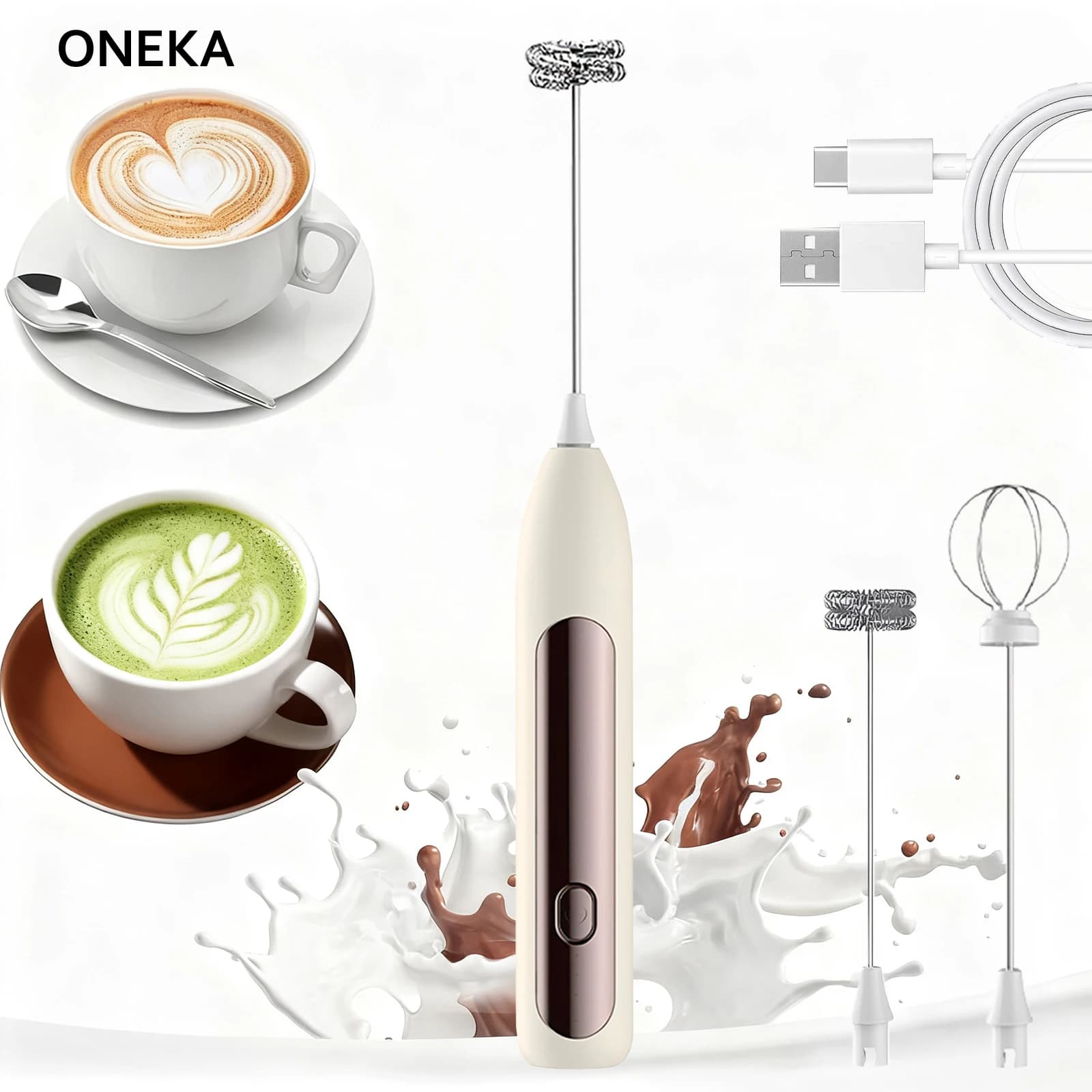 Montalatte Montalatte Portable Snails Maker Rechargeable Baking Blender Beverage Mixer for Milk Matcha Shake Gift Idea