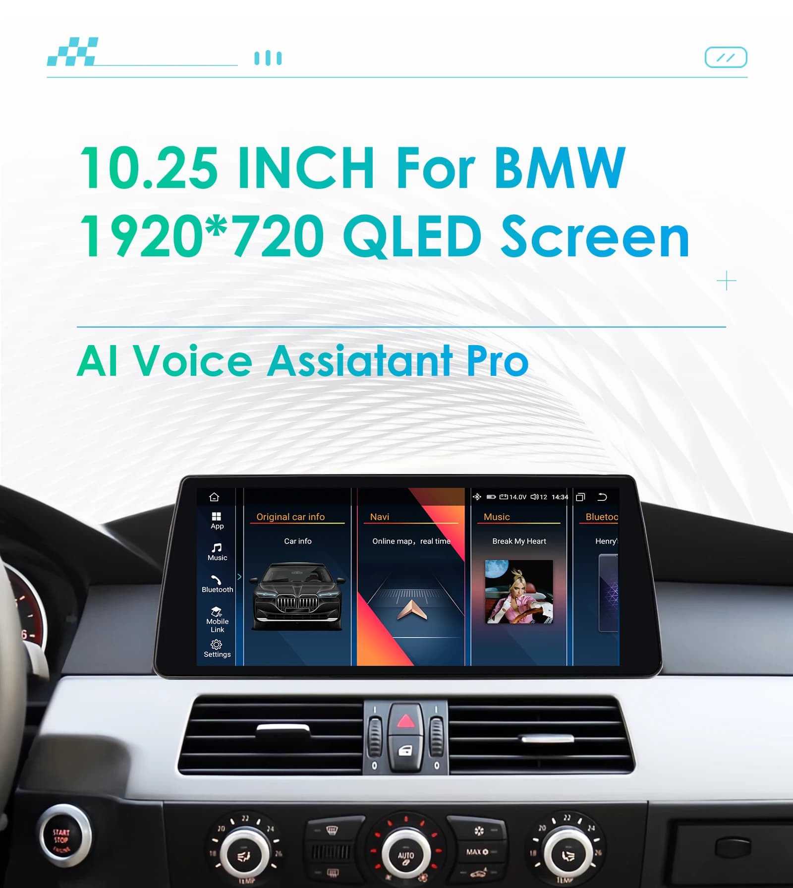 10.25 Android 13 Autoradio Per BMW Serie 5 E60 E61 CCC CIC 2005-2010 Lettore Multimediale 4G Carplay 2din Autoradio GPS Stereo RDS
