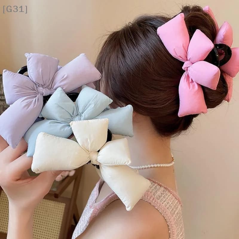 Three-dimensional Bow Princess Head Women Hairpin Advanced Sense Back Head Hair Disc Grab Clip Shark Clip Hair[G31][G31]
