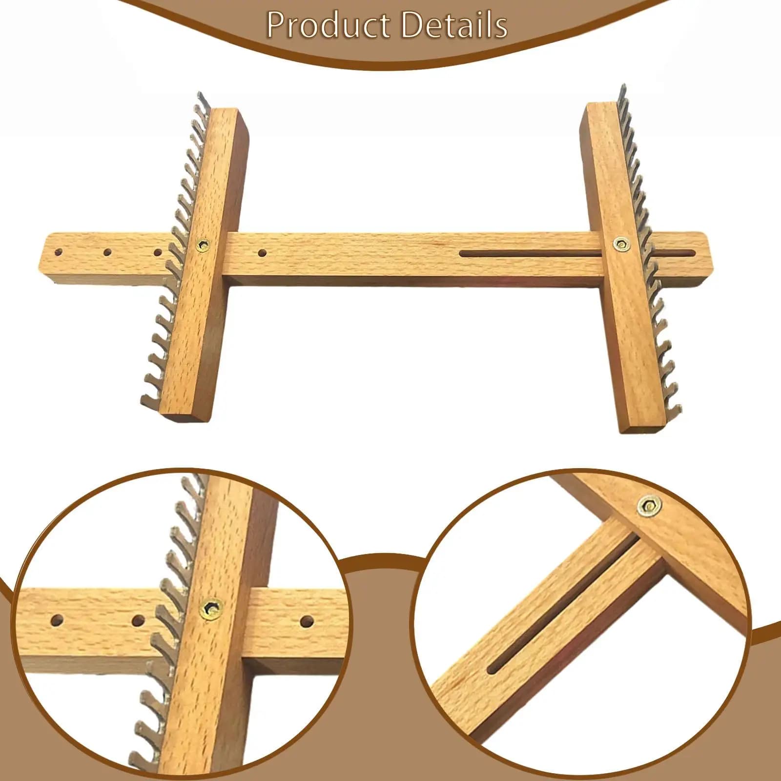Adjustable Wooden Weaving Loom Kit Beginner Friendly Textile Crafting Frame DIY Scarf Maker for Home Sewing and Needlework