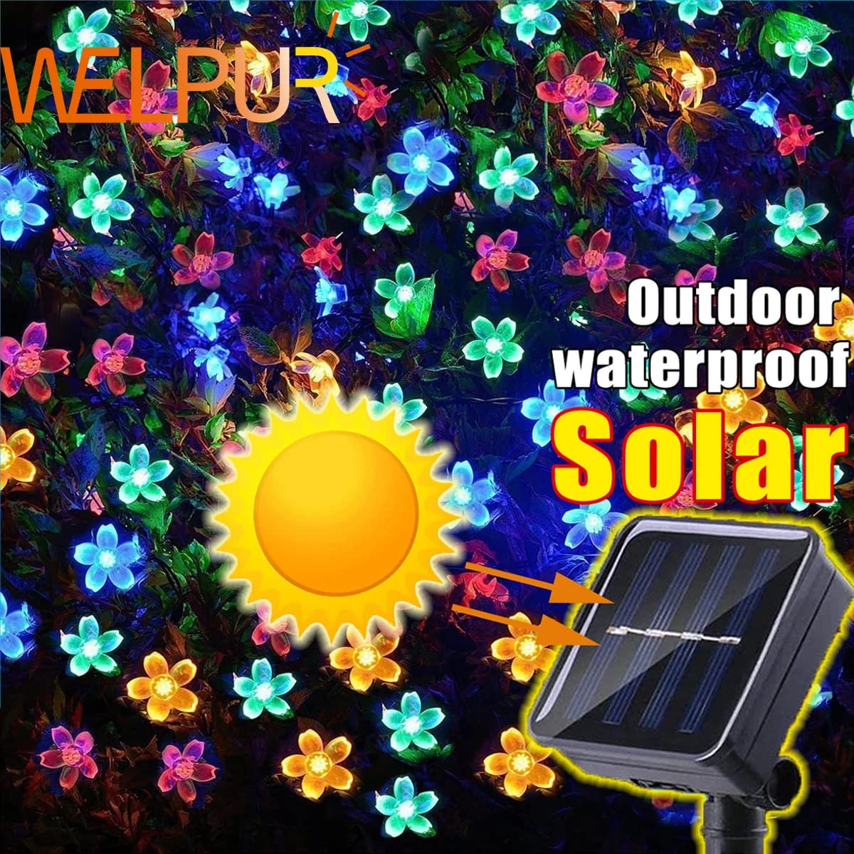 Luci Solari a LED a Forma di Fiore per Esterni, Impermeabili, per Giardino, Cortile, Recinzione, Patio, Albero di Natale, Decorazioni per Feste e Matrimoni