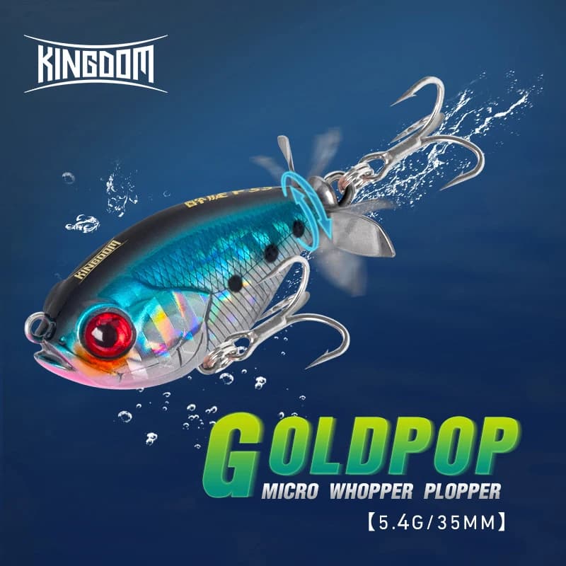 Kingdom elica Topwater Popper Fishing Lure 35mm 5.4g Wobblers esche artificiali dure per trota luccio Bass matita galleggiante