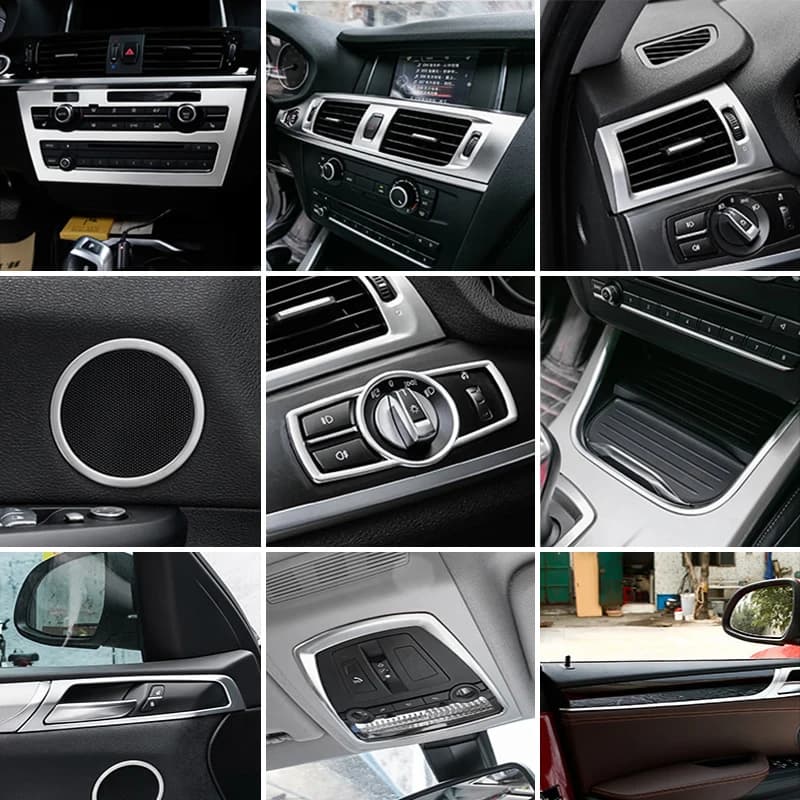 Per BMW X3 X4 F25 F26 Car Styling interno Pannello dei pulsanti Cornice Decorazione Copertura Trim Adesivo per auto Accessori in acciaio inossidabile