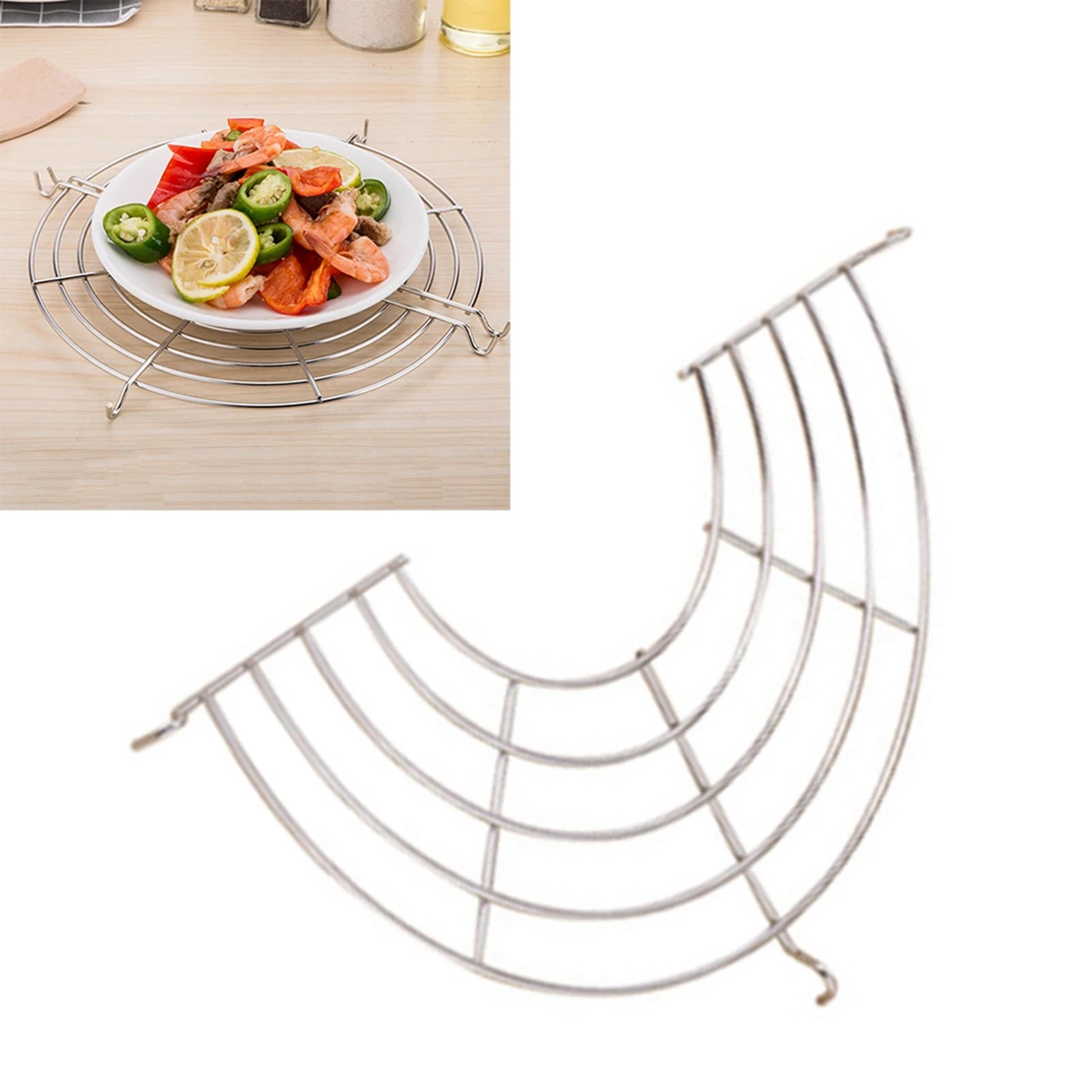 1PC Stainless Steel Cooling Rack for Wok Fry Pan Kitchen Food Cooling Shelfs