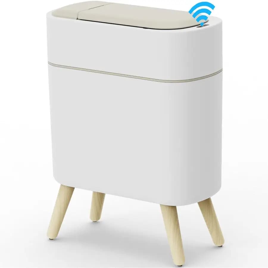 Pattumiera da bagno con sensore di movimento con coperchio Pattumiera intelligente da 2,5 galloni per camera da letto, ufficio, soggiorno Bagno sottile Ga