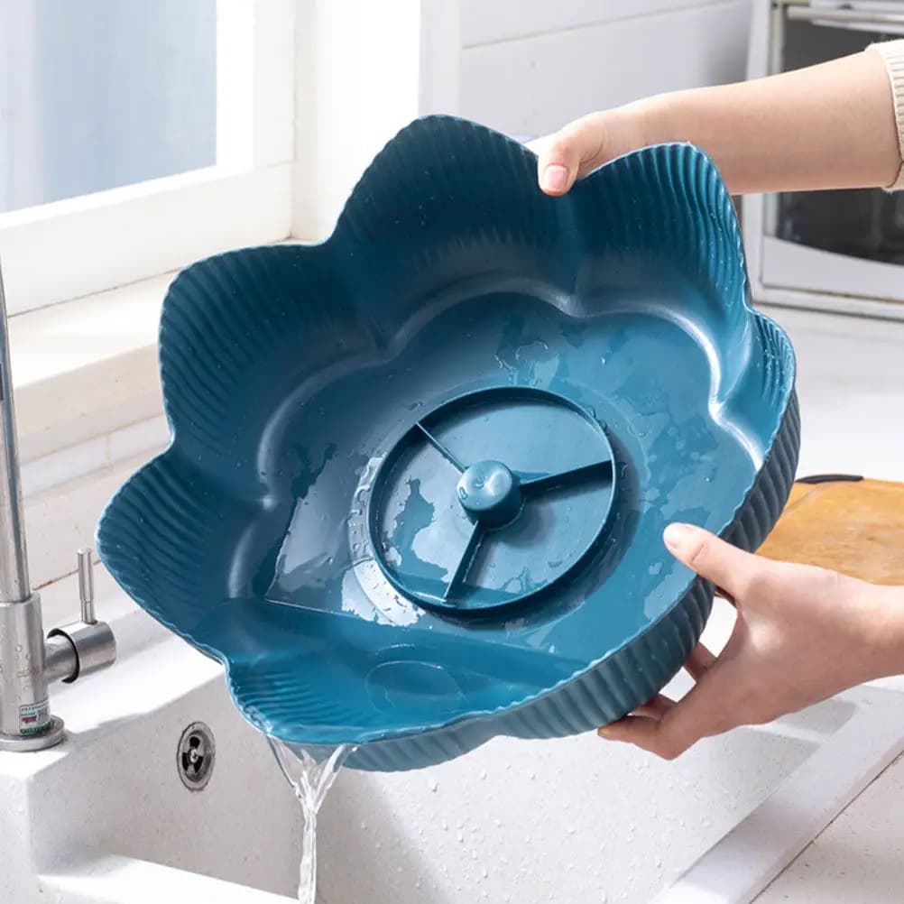 Cesto Multiuso Girevole per Frutta Secca e Verdure, con Funzione di Drenaggio, per Cucina e Hot Pot