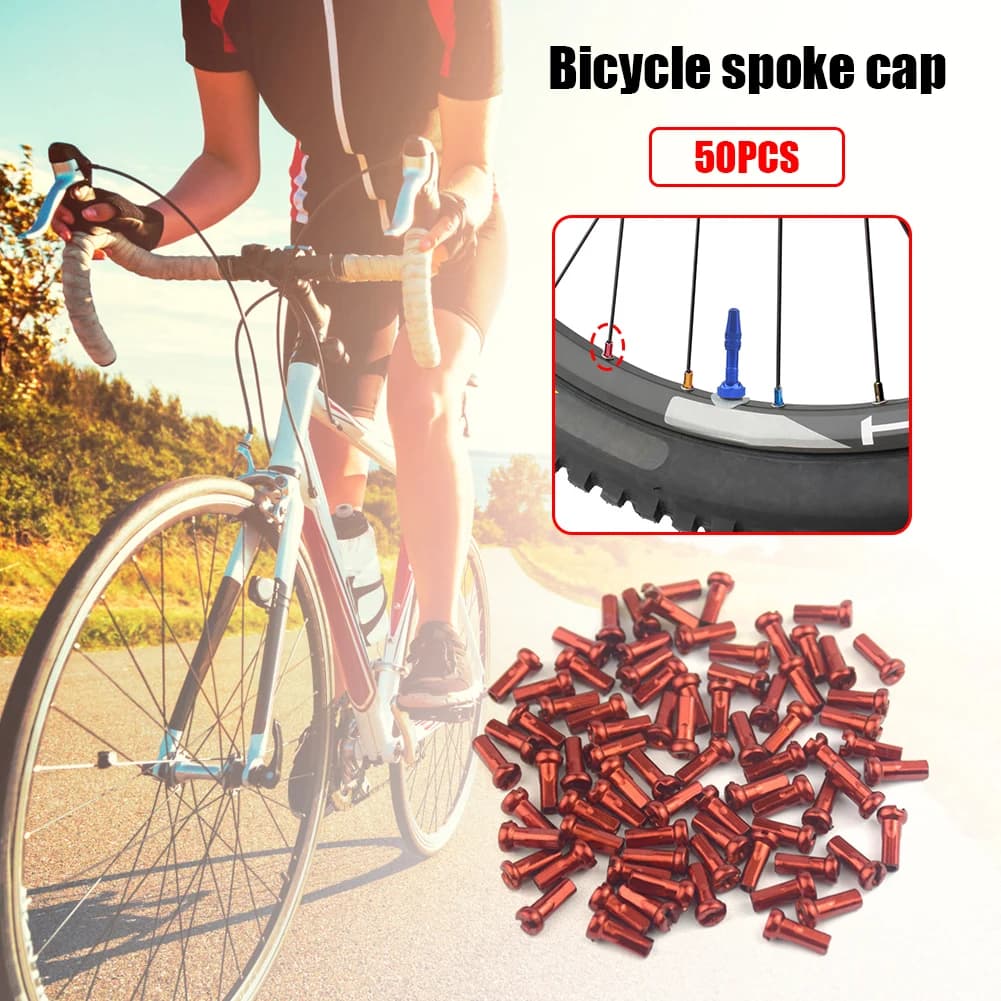 50pcs MTB Bicycle Spoke nippli in lega di alluminio ciclismo bici da strada Mountain Bike ruota capezzoli attrezzatura da ciclismo